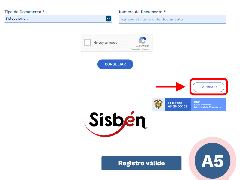 imprimir certificado de Sisbén Medellín